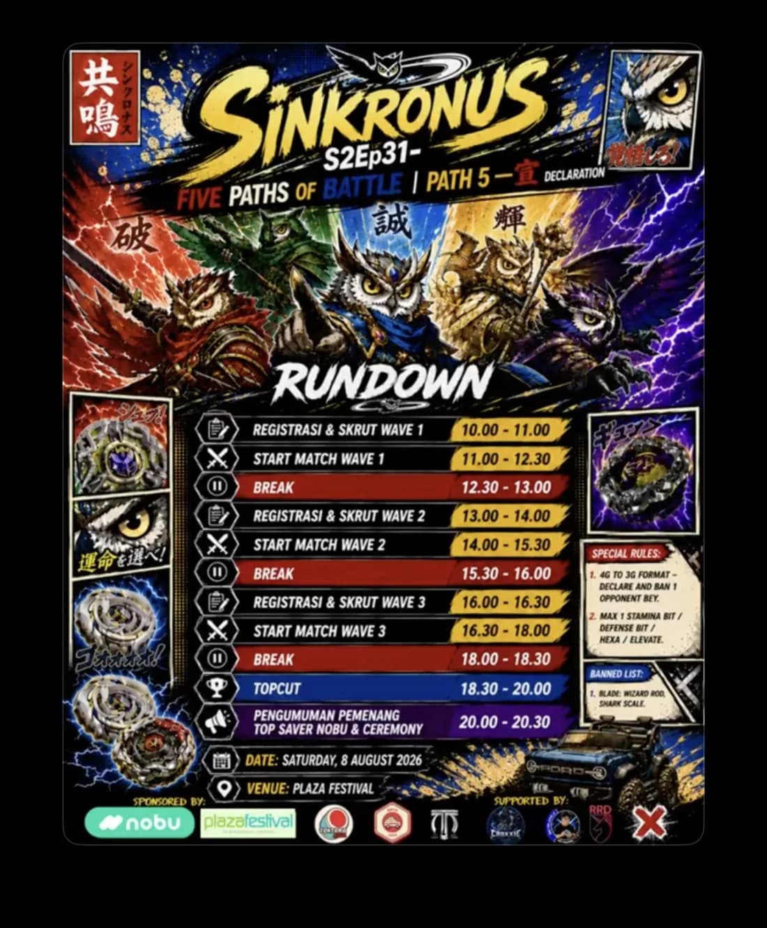 Event rundown